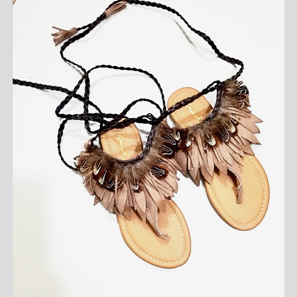 Festival Brown Boho Sandals NWT size 5.5